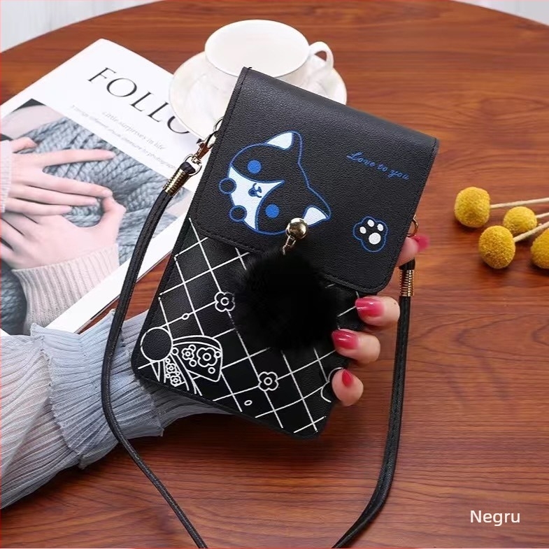 Geantă pentru telefon mobil din piele PU, închidere magnetică, formă verticală pătrată, buzunar pentru telefon, pentru femei