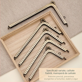 Accesorii pentru genți — încuieturi metalice în formă L și formă 7, din fier, lucrate manual, Primăvara 2023