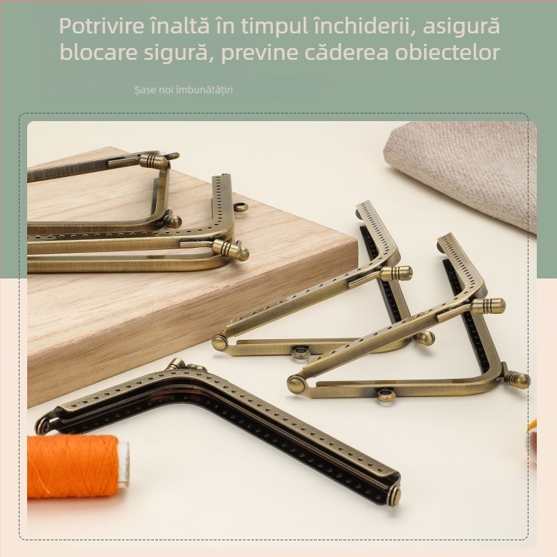 Accesorii pentru genți — încuieturi metalice în formă L și formă 7, din fier, lucrate manual, Primăvara 2023