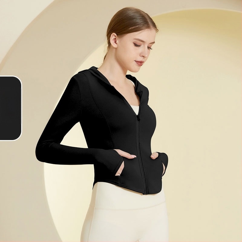 Hanorac pentru femei cu glugă, protecție UV UPF50+ din nylon, pentru alergare și fitness