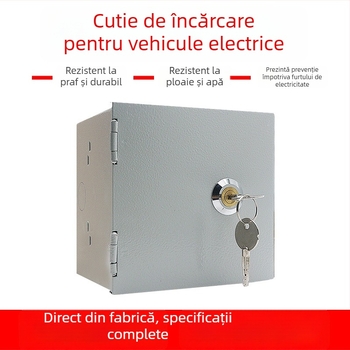 Cutie externă pentru încărcarea bateriei de mașină cu lacăt, protecție anti-furt, IP45, carcasă din fier, tip 86, 10 A