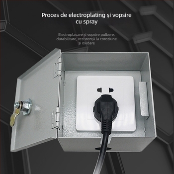 Cutie externă pentru încărcarea bateriei de mașină cu lacăt, protecție anti-furt, IP45, carcasă din fier, tip 86, 10 A