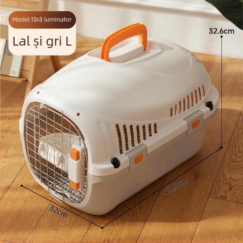 Cutie de transport pentru pisici și câini de talie mică - Detașabilă și lavabilă din PP, monocromă, potrivită pentru animale de 3–5 kg