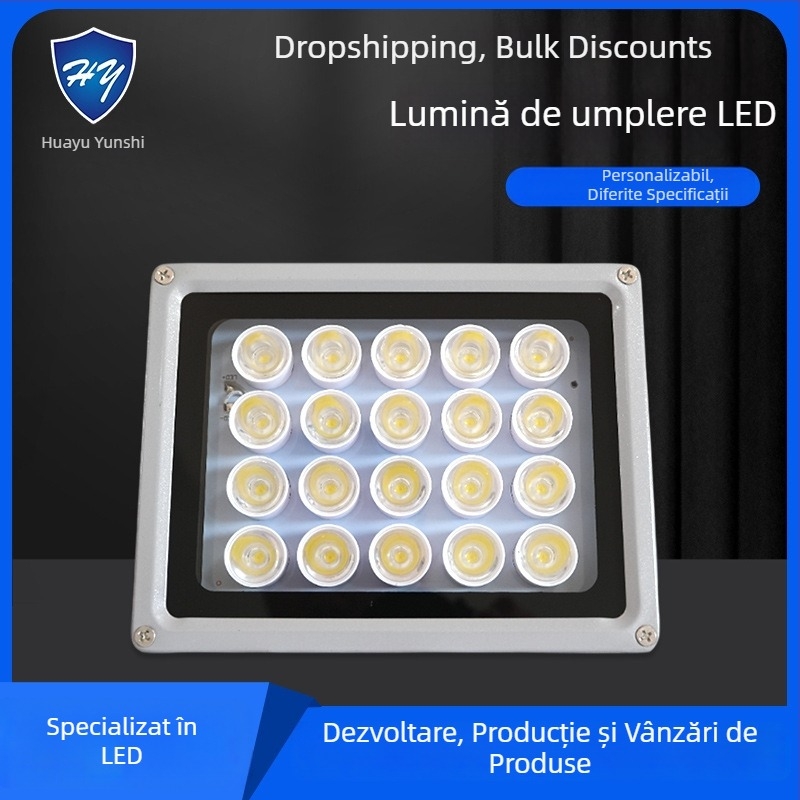 Lumină LED pentru camere de supraveghere pentru drumuri și parcări — IP66, 12V/AC24V/AC220V, 15–100W, 2400–4200 lm