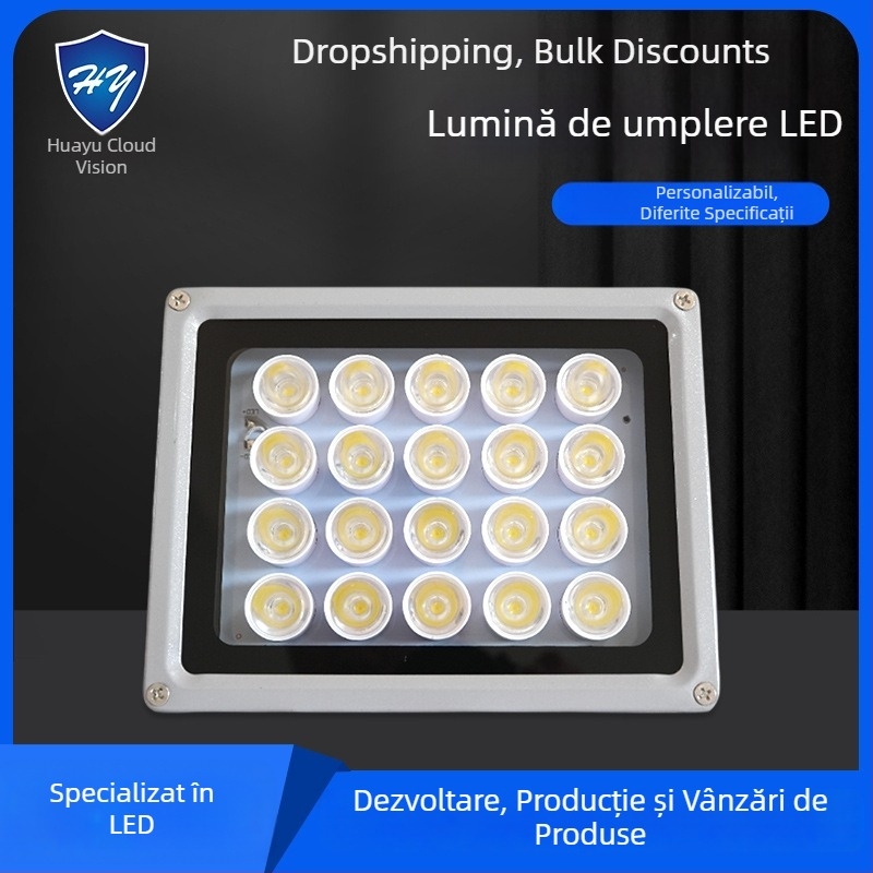 Lumină LED pentru camere de supraveghere pentru drumuri și parcări — IP66, 12V/AC24V/AC220V, 15–100W, 2400–4200 lm