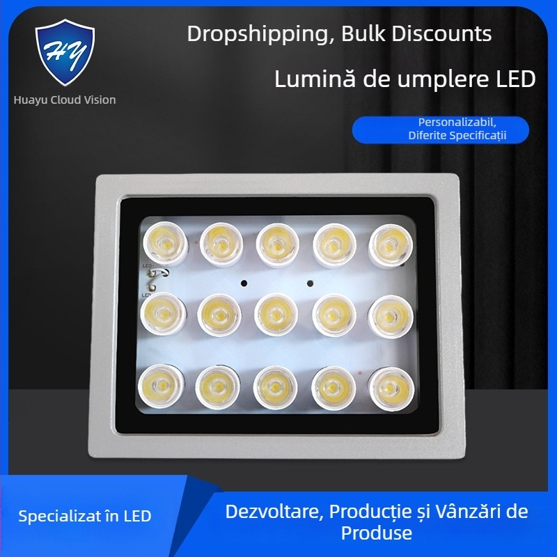 Lumină LED pentru camere de supraveghere pentru drumuri și parcări — IP66, 12V/AC24V/AC220V, 15–100W, 2400–4200 lm