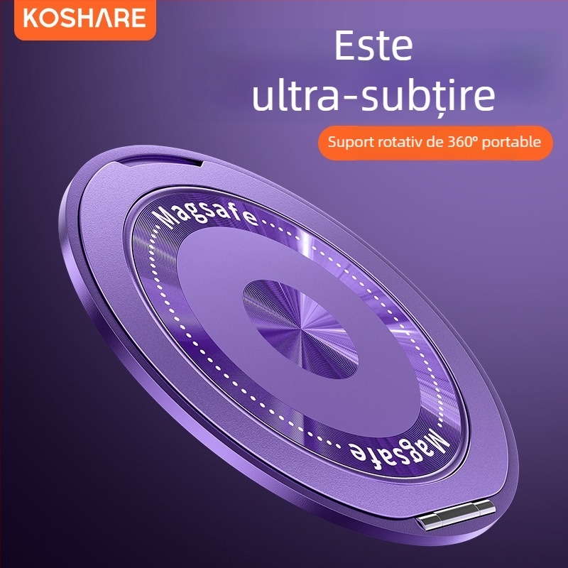 Suport pliabil pentru telefon cu aspirație magnetică, fixare cu adeziv, anti-șoc, construcție din metal și plastic, personalizabil, pentru mașină, birou și casă