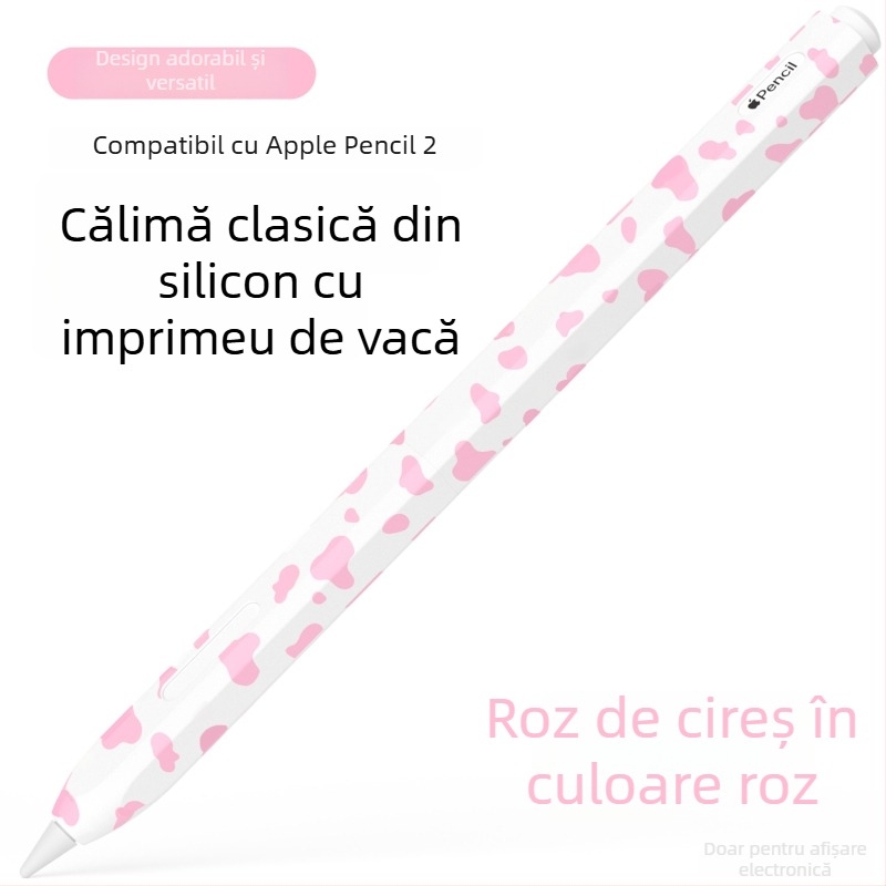 Husă protectoare din silicon pentru Apple Pencil 2, cu model cu vaci — antișoc, rezistentă la uzură și la căderi