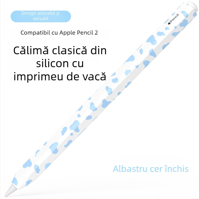 Husă protectoare din silicon pentru Apple Pencil 2, cu model cu vaci — antișoc, rezistentă la uzură și la căderi