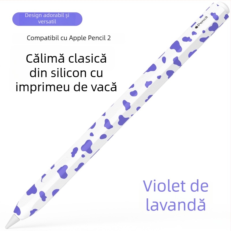 Husă protectoare din silicon pentru Apple Pencil 2, cu model cu vaci — antișoc, rezistentă la uzură și la căderi
