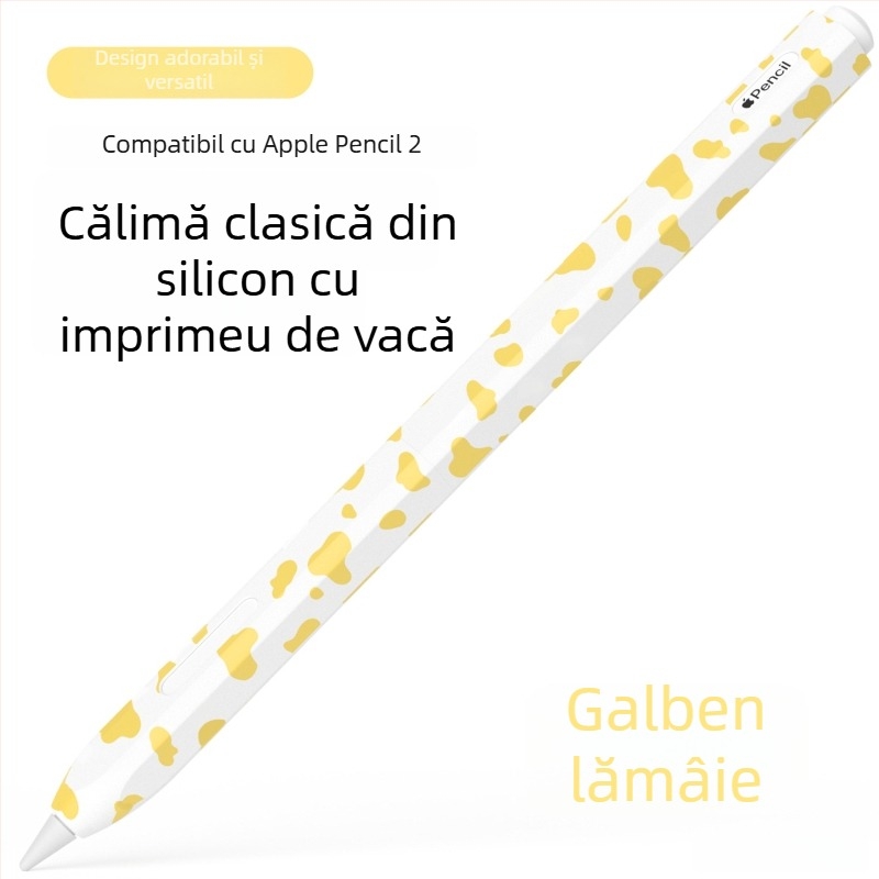 Husă protectoare din silicon pentru Apple Pencil 2, cu model cu vaci — antișoc, rezistentă la uzură și la căderi