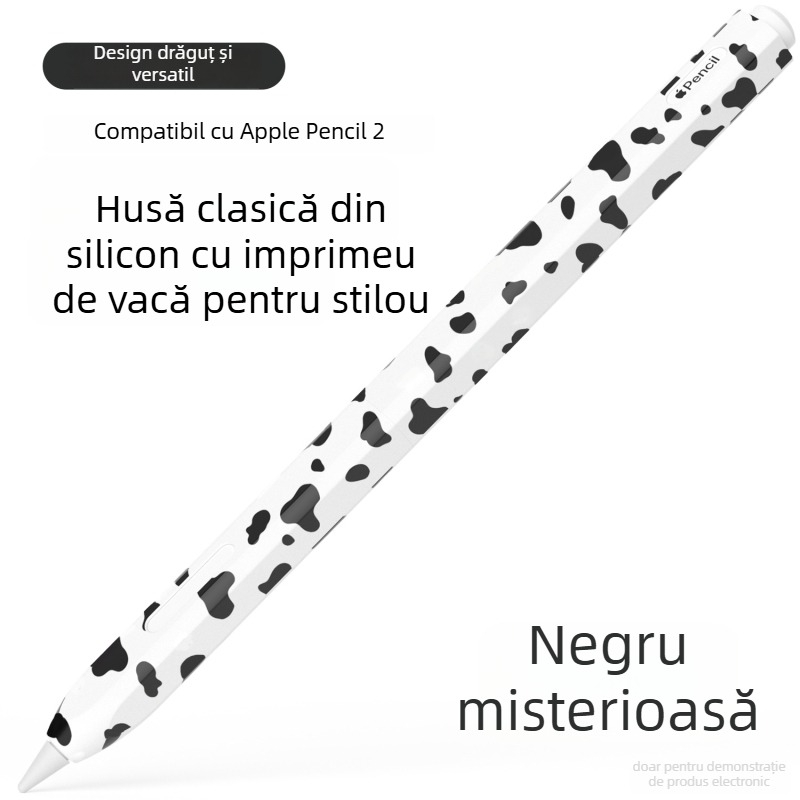 Husă protectoare din silicon pentru Apple Pencil 2, cu model cu vaci — antișoc, rezistentă la uzură și la căderi