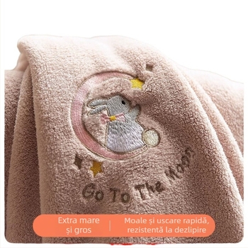 Prosop de baie tip wrap purtabil - fibre poliesterice, 150D, absorbant, uscare rapidă, nu lasă scame