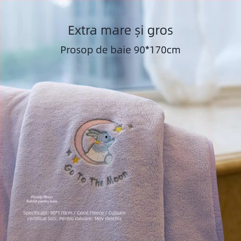 Prosop de baie tip wrap purtabil - fibre poliesterice, 150D, absorbant, uscare rapidă, nu lasă scame