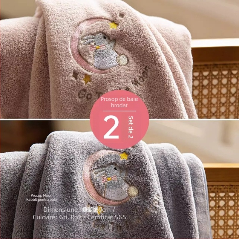 Prosop de baie tip wrap purtabil - fibre poliesterice, 150D, absorbant, uscare rapidă, nu lasă scame