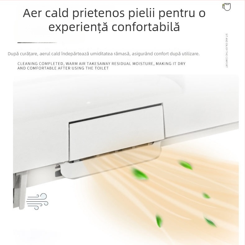 LB-302C Capac inteligent de toaletă cu bidet și uscare automată – material PP, încălzire instantă, reglare temperatură apă, încălzire șezut