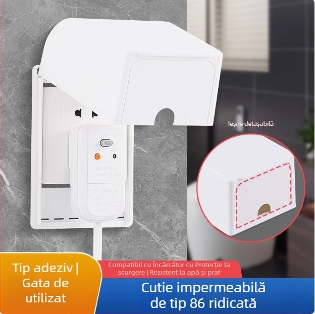 Capac impermeabil de tip 86, detașabil, pentru priză din baie și întrerupătorul boilerului