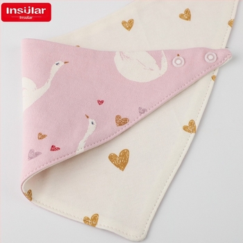 Bavetă bebeluș triunghiulară, imprimeu cu personaje, din bumbac pur >95%, impermeabilă, pentru nou-născuți 0–1 ani