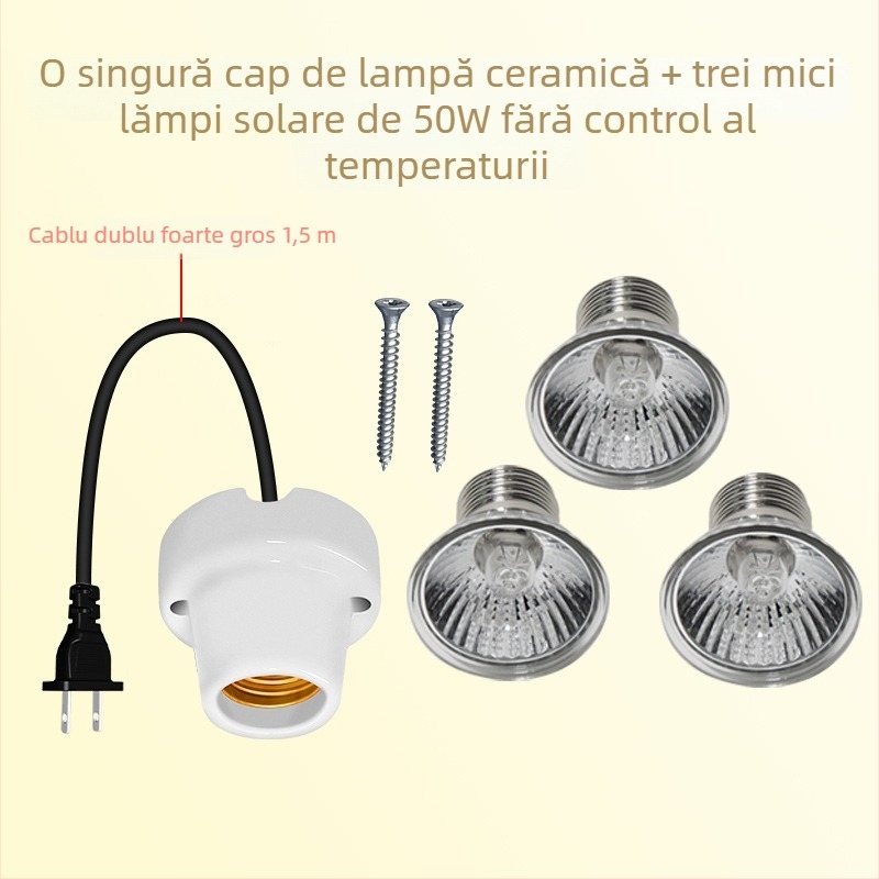 Lampă de creștere pentru pui cu termostat automat pentru temperatură constantă în cutie de creștere