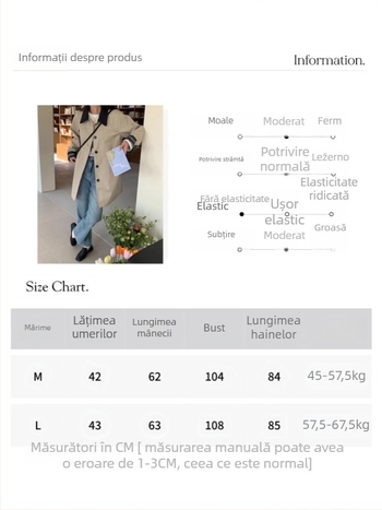 Palton lung pentru femei, patchwork, guler rever, mâneci lungi, închidere cu nasturi simple, primăvara 2025