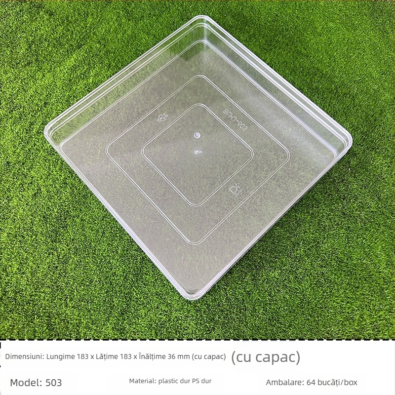 Recipient plastic transparent dreptunghiular pentru alimente cu capac, sigilabil, mai multe modele, marcă Jin Peng, logo imprimat