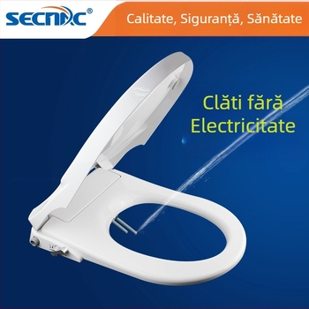 Capac de toaletă cu bidet universal inteligent, fără electricitate, ABS, duză auto-curățare, spălare pentru femei, închidere amortizată