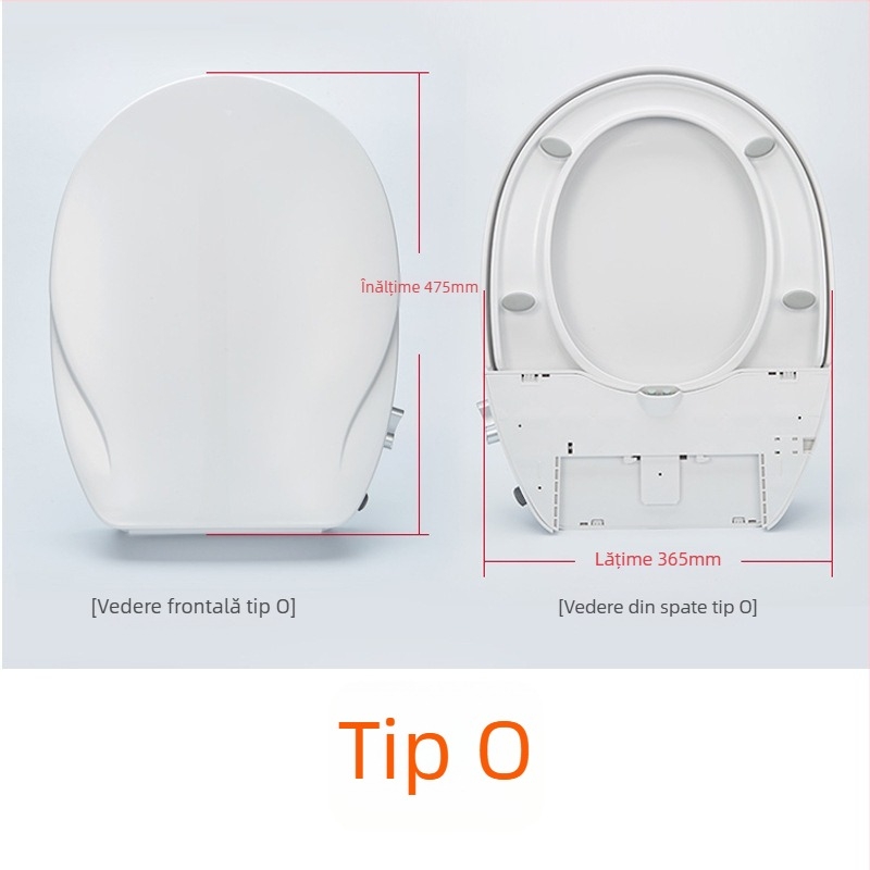 Capac de toaletă cu bidet universal inteligent, fără electricitate, ABS, duză auto-curățare, spălare pentru femei, închidere amortizată