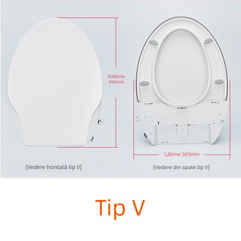 Capac de toaletă cu bidet universal inteligent, fără electricitate, ABS, duză auto-curățare, spălare pentru femei, închidere amortizată