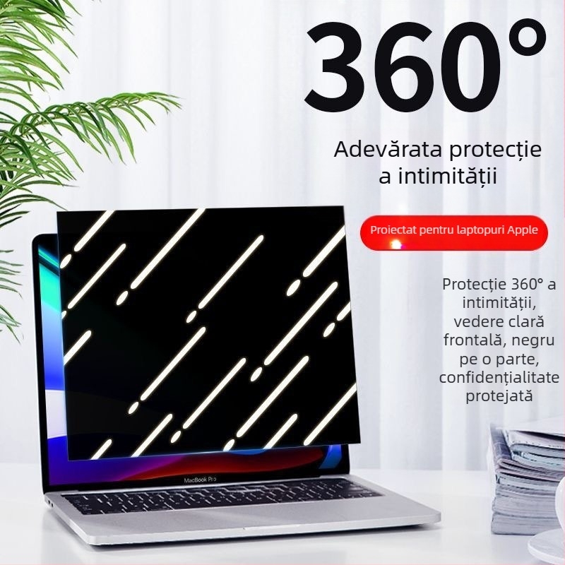 Film de protecție a intimității pentru MacBook Air, fixare completă, protecție 360° pe patru laturi, PET cu trei straturi