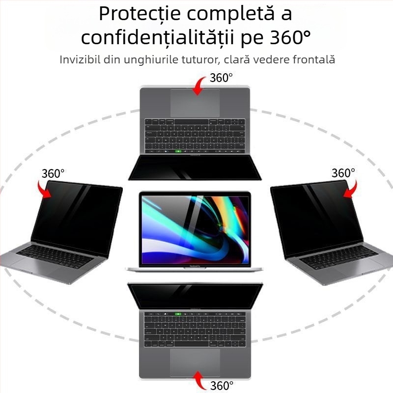 Film de protecție a intimității pentru MacBook Air, fixare completă, protecție 360° pe patru laturi, PET cu trei straturi