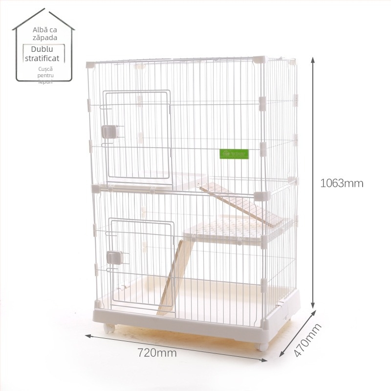 Cușcă pentru iepuri cu mai multe niveluri pentru interior, marcă Chuangyi, material: combinație plastic-otel