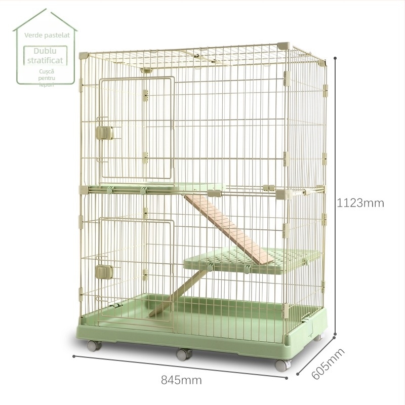 Cușcă pentru iepuri cu mai multe niveluri pentru interior, marcă Chuangyi, material: combinație plastic-otel