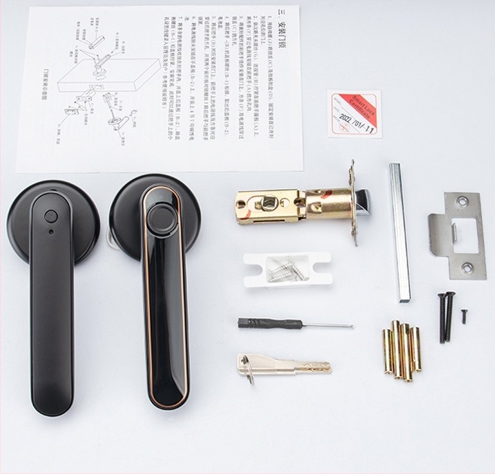 Yimeida Y198 Lacăt inteligent electronic pentru ușă cu Bluetooth, parolă și amprentă pentru uși din lemn