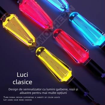 Semnal de direcție LED, cristal, pentru motociclete și vehicule electrice, 12V, universal, ABS+LED