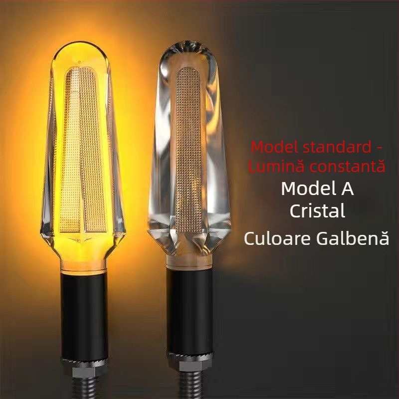 Semnal de direcție LED, cristal, pentru motociclete și vehicule electrice, 12V, universal, ABS+LED
