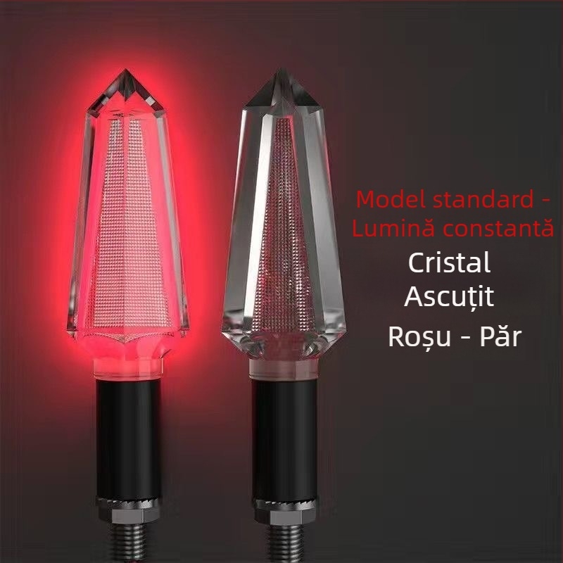 Semnal de direcție LED, cristal, pentru motociclete și vehicule electrice, 12V, universal, ABS+LED