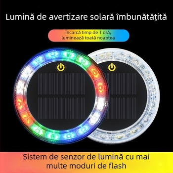 Lumină LED de semnalizare spate pentru vehicul – alimentare solară, fără cabluri, Solar flash tail light, 3.7V, carcasă LED PC