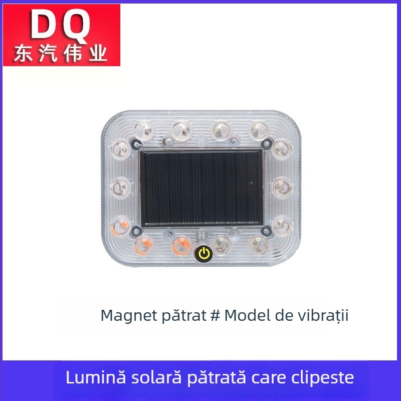Lumină LED de semnalizare spate pentru vehicul – alimentare solară, fără cabluri, Solar flash tail light, 3.7V, carcasă LED PC