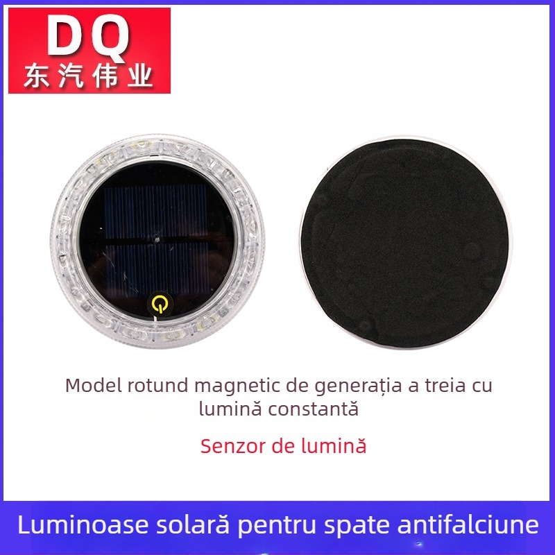 Lumină LED de semnalizare spate pentru vehicul – alimentare solară, fără cabluri, Solar flash tail light, 3.7V, carcasă LED PC