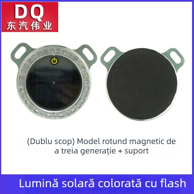 Lumină LED de semnalizare spate pentru vehicul – alimentare solară, fără cabluri, Solar flash tail light, 3.7V, carcasă LED PC