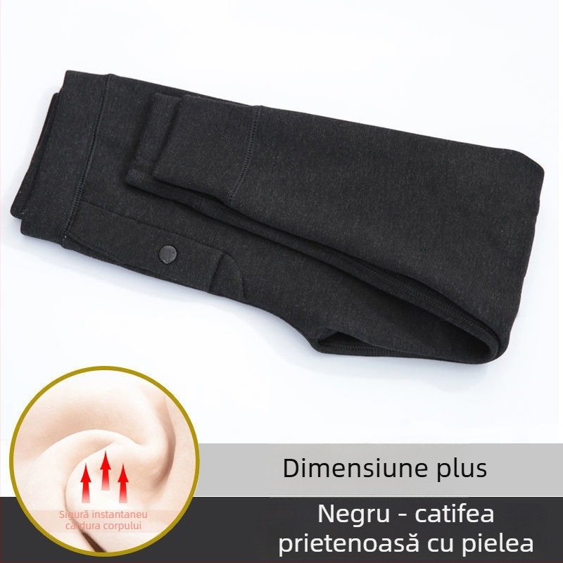 Colanți lungi de iarnă pentru băieți, căptușiți cu fleece, talie înaltă, poliester gros, pentru copii peste 8 ani (peste 140 cm)