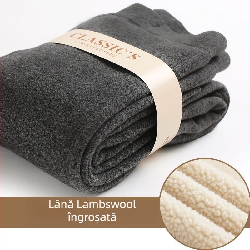 Colanți lungi de iarnă pentru băieți, căptușiți cu fleece, talie înaltă, poliester gros, pentru copii peste 8 ani (peste 140 cm)