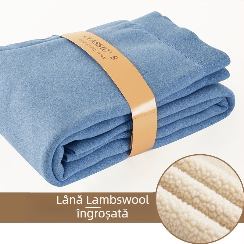 Colanți lungi de iarnă pentru băieți, căptușiți cu fleece, talie înaltă, poliester gros, pentru copii peste 8 ani (peste 140 cm)