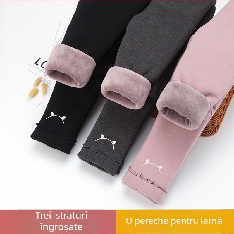 Pantaloni de iarnă pentru copii cu păr de iepure ≥95% și țesătură EVA, pentru nou-născuți