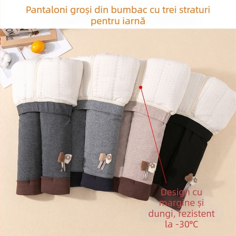 Pantaloni de iarnă pentru copii cu păr de iepure ≥95% și țesătură EVA, pentru nou-născuți