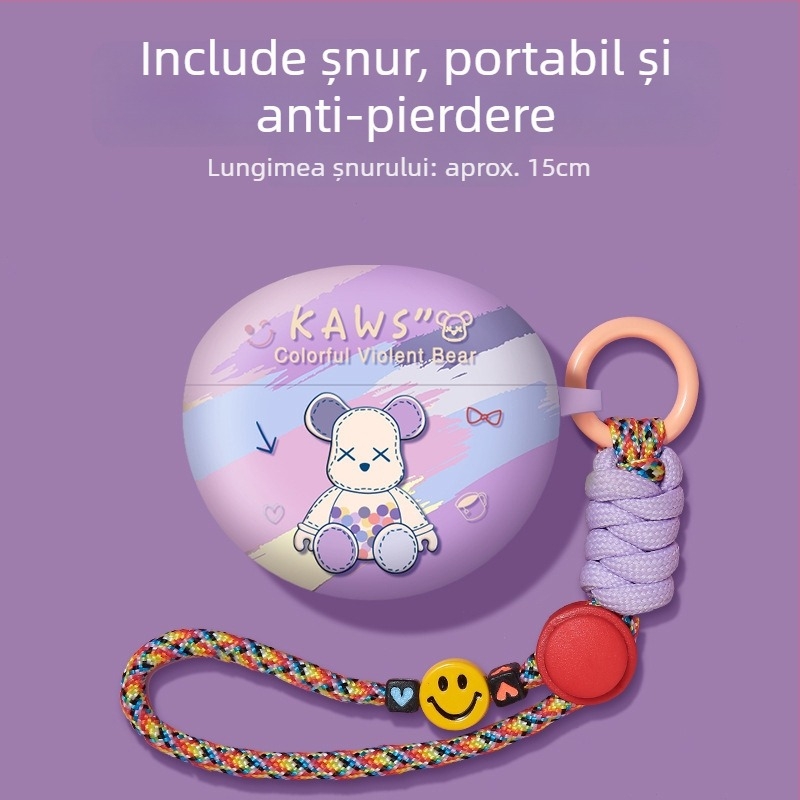 Carcasă TPU moale pentru Huawei FreeBuds 5i/6i, design Freeclip cu clips, formă stea, finisaj mat