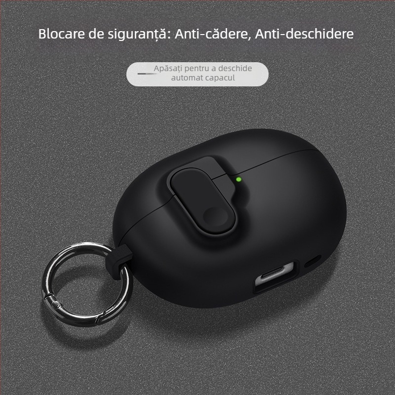 Carcasă TPU moale pentru Huawei FreeBuds 5i/6i, design Freeclip cu clips, formă stea, finisaj mat