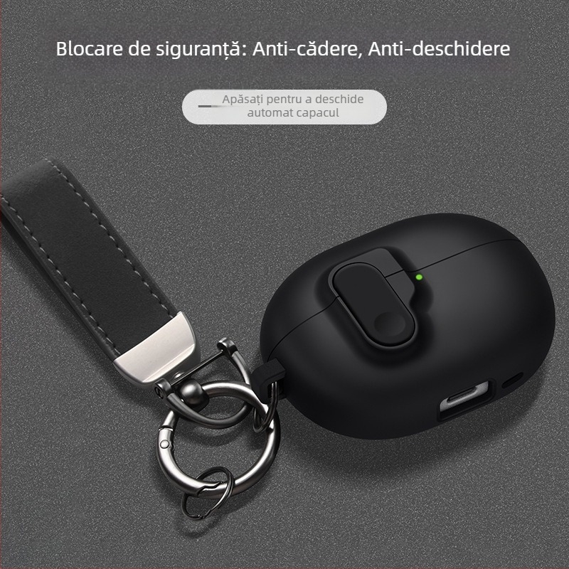 Carcasă TPU moale pentru Huawei FreeBuds 5i/6i, design Freeclip cu clips, formă stea, finisaj mat