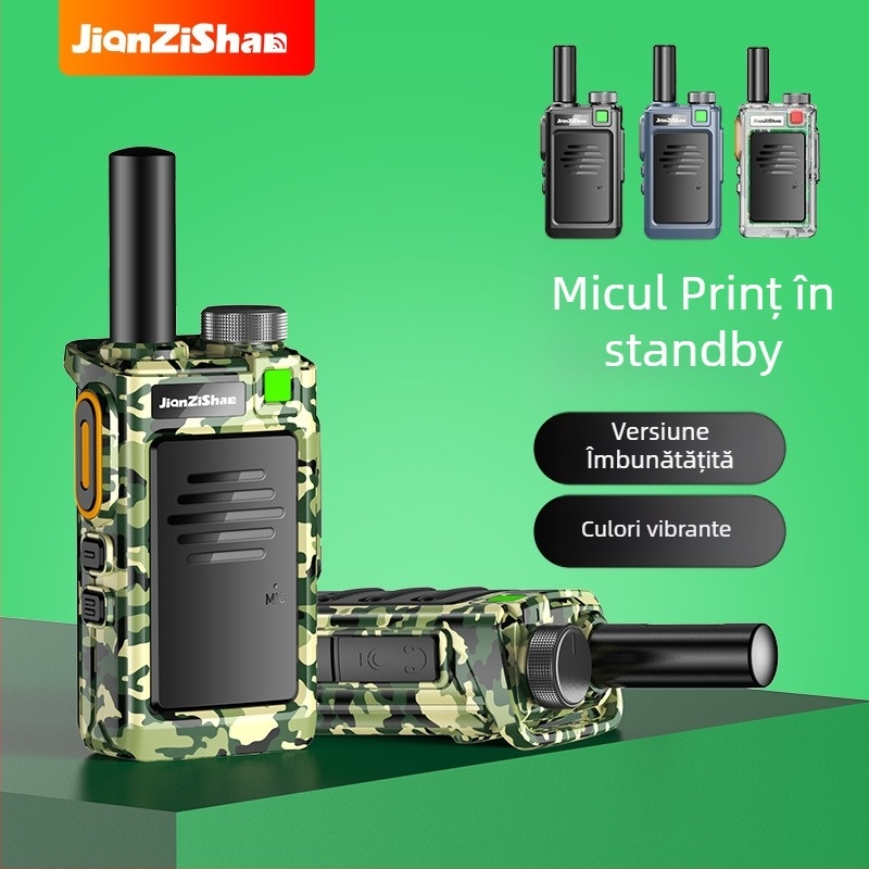 Radio portabil camuflat cu funcție de sincronizare a frecvenței printr-un singur buton, 400-470 MHz, 16 canale, rază 3-5 km, baterie Li‑ion 9800 mAh