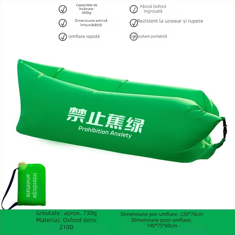 Saltea gonflabilă pentru o persoană Lecamp – soluție portabilă pentru camping (730 g; capacitate 300 kg; pânză Oxford; construcție cu două straturi)